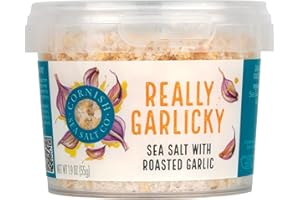 CORNISH SEA SALT CO Cornish Sea Salt Really Garlicky Seasoning | Sea Salt Flakes w. Roasted Garlic | Hand-Harvested in Cornwall, England | 1.9 oz Resealable Tub (Pack of 1)