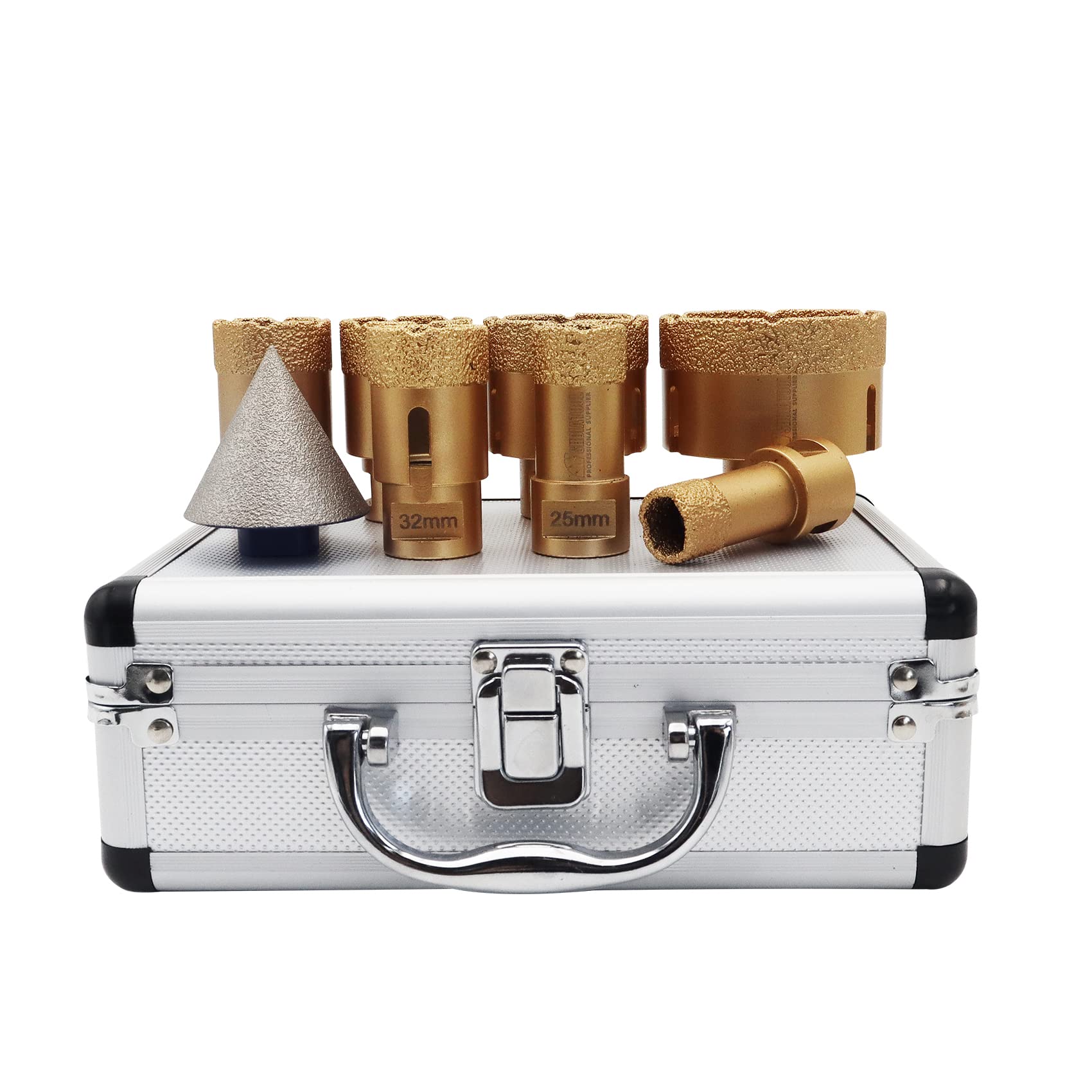 SHDIATOOL Diamond Drill Core Bits 20/25/32/35/40/50/68MM and 50MM Chamfer Bits with Aluminum Box M14 for Tile Porcelain Granite Marble-Set of 8 — image 1