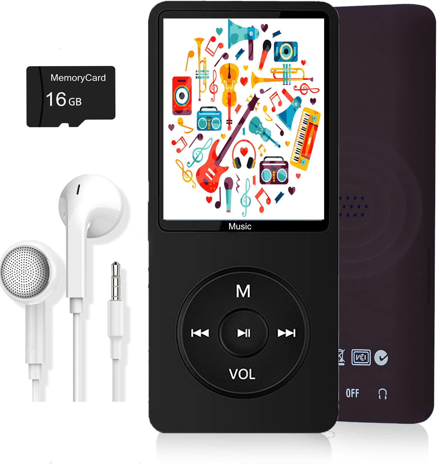 Photo 1 of MP3 Player, Music Player with 16GB Micro SD Card, Build-in Speaker/Photo/Video Play/FM Radio/Voice Recorder/E-Book Reader, Supports up to 128GB