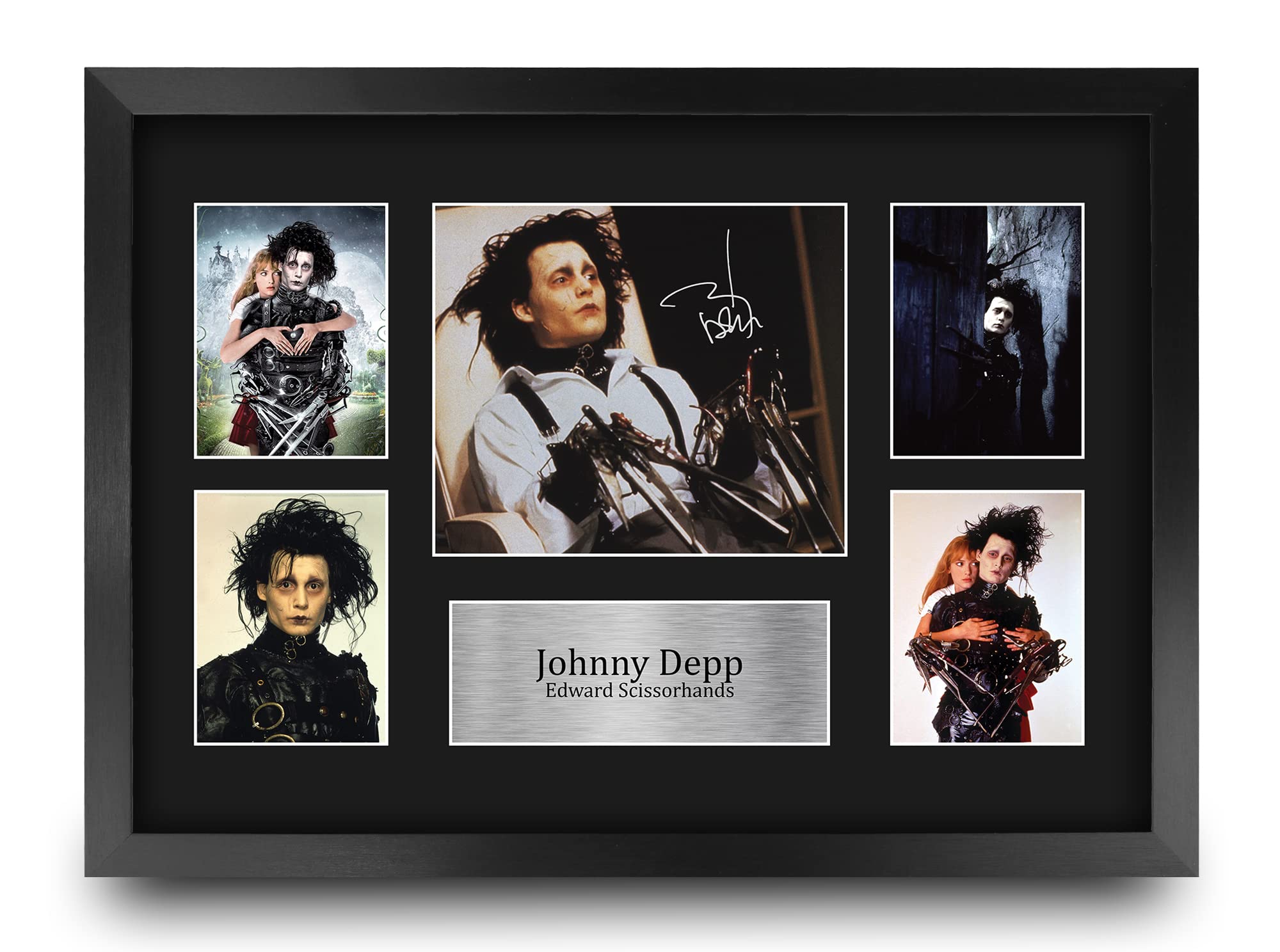HWC Trading FR A3 Johnny Depp Edward Scissorhands Gifts Printed Signed Autograph Picture Display for Movie Memorabilia Fans - A3 Framed