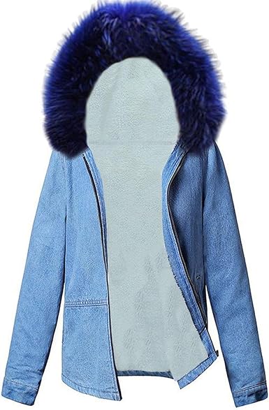 blue fluffy jacket