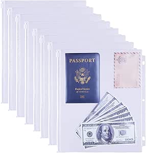 Antner Carta Tamano Carpeta Bolsillos 3 Agujeros Cremallera Carpeta Carpetas Para Carpeta De Antner Bolsas De Hojas Sueltas Bolsa Impermeable Documento Bolsas De Archivado Bolsas 8 Paquete Productos De Oficina Amazon Com