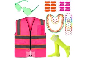 Skicuff Neon Theme Football Game Outfit Reflective Vest Neon Sunglasses Eye Strips Necklace Bracelet Socks for Woman Football