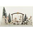 Nativity Scene Set, 12-Piece Holy Family Figurine - Hand Painted Mini Decorative Religious Christmas Figurines, Nativity Sets Including Baby Jesus, Mary and Joseph, Resin, Cream White