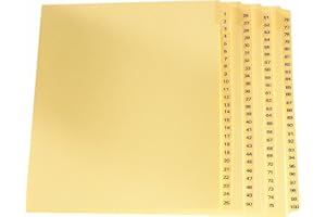 Oxford Dividers Legal Exhibit, Numbered 1-100, Letter-Size, Buff, Mylar Coated Tabs, Rip-Proof Reinforced, Bold Helvetica Pri