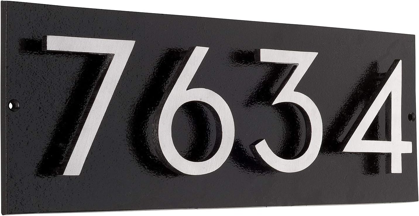 Address Signs - 10 Color Options, Two Tone Powder Coated Aluminum Floating Modern 4