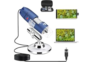 Cainda HD 2K 2560x1440P USB Microscope Camera for Android Windows 7 8 10 11 Linux Mac, 40X to 1000X Digital Microscope with S
