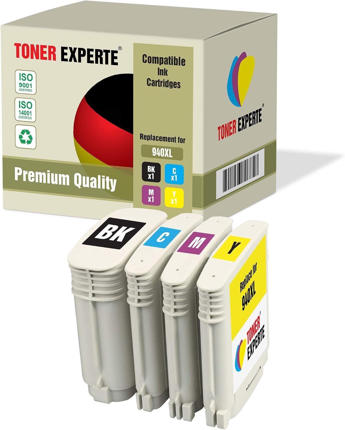 TONER EXPERTE 940XL Ink Cartridges,Compatible Ink Cartridges for Officejet Pro8000,8000W,8500,8500A,8500W,A809,A909a,A909g,A909n,A910a(1 SET Black