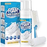 Pixiewink Shoe Cleaner, 6.76 fl oz Shoe Cleaning Kit with Brush and Towel, White Sneaker Cleaner for Removing Stains