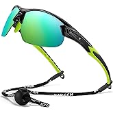 BIRCEN Mens Polarized Sunglasses for Sports: TR90 Lightweight Sun Glasses Wrap Around Shades for Fishing Driving Cycling