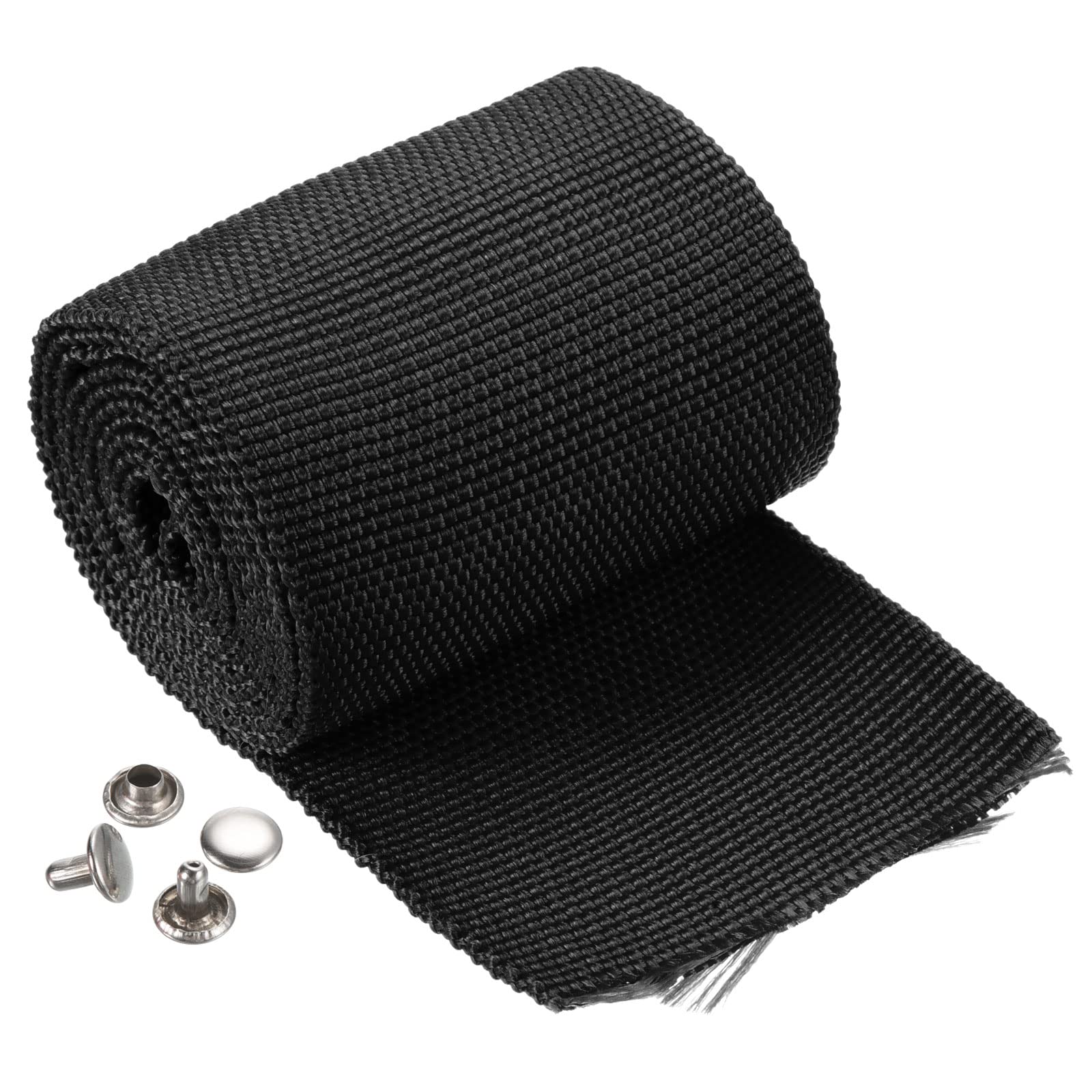 PATIKIL Winch Rope Protector 2m/6.56ft, Polyester Protective Sleeve with Buckle Universal for 6cm/2.36in Width Cable Line, Black