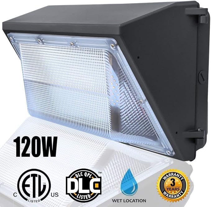 LED Wall Pack Lights 120W, （5000K Daylight Wall Pack), Commercial and