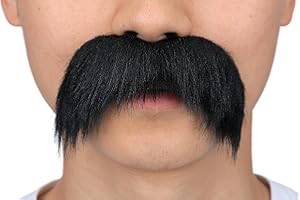 TWAYFEL Self Adhesive Fake Mustache Party Realistic False Facial Hair Costume Accessories for Adults Novelty Halloween
