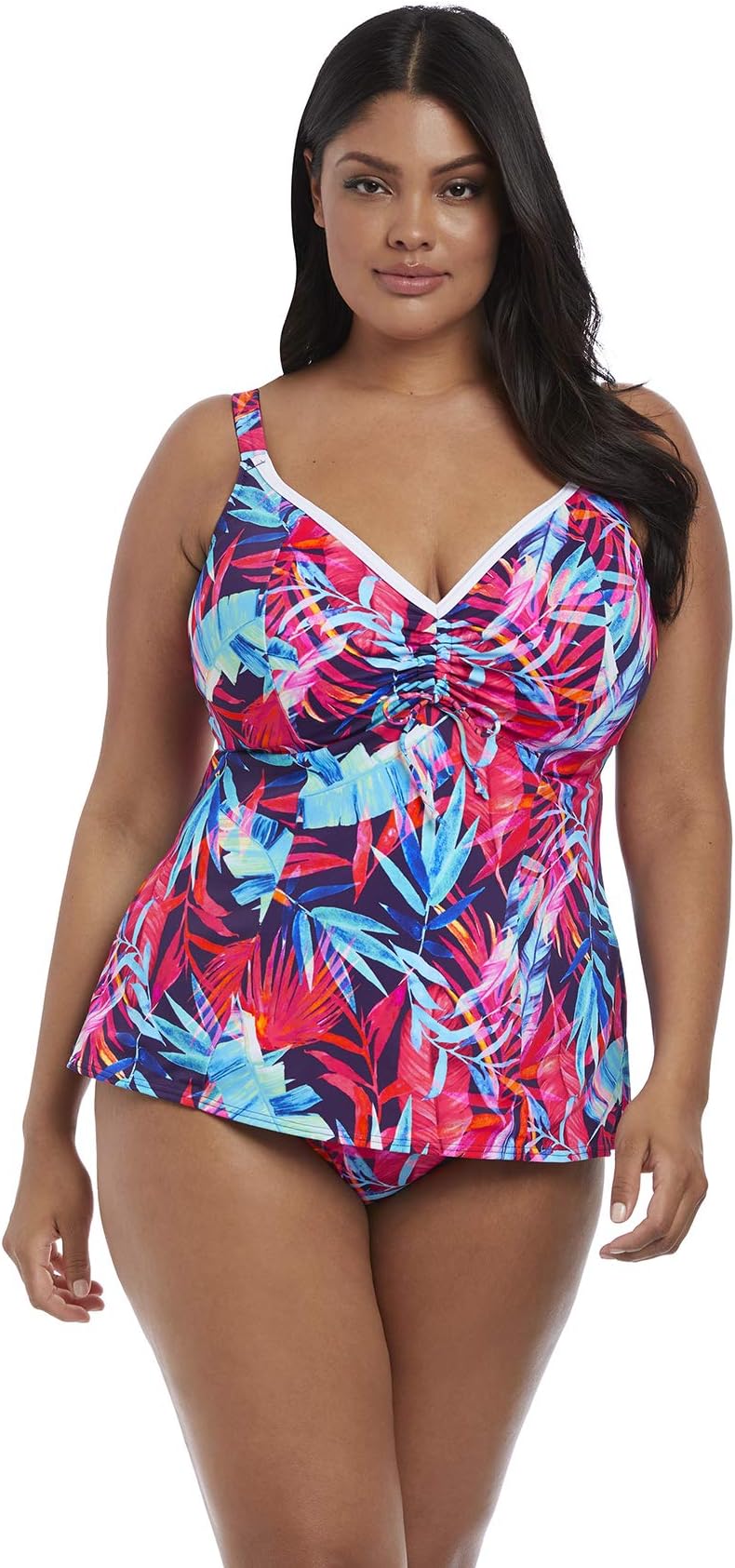 Elomi Swim Paradise Palm Moulded Cup Tankini Top (20, Ink)