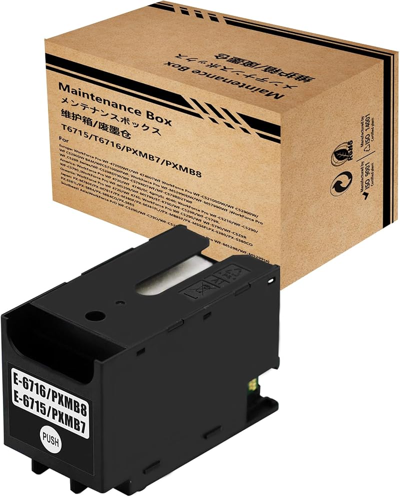 F-INK E-6716 Ink Maintenance Box New Chip for Epson WorkForce Pro WF-C5xxx