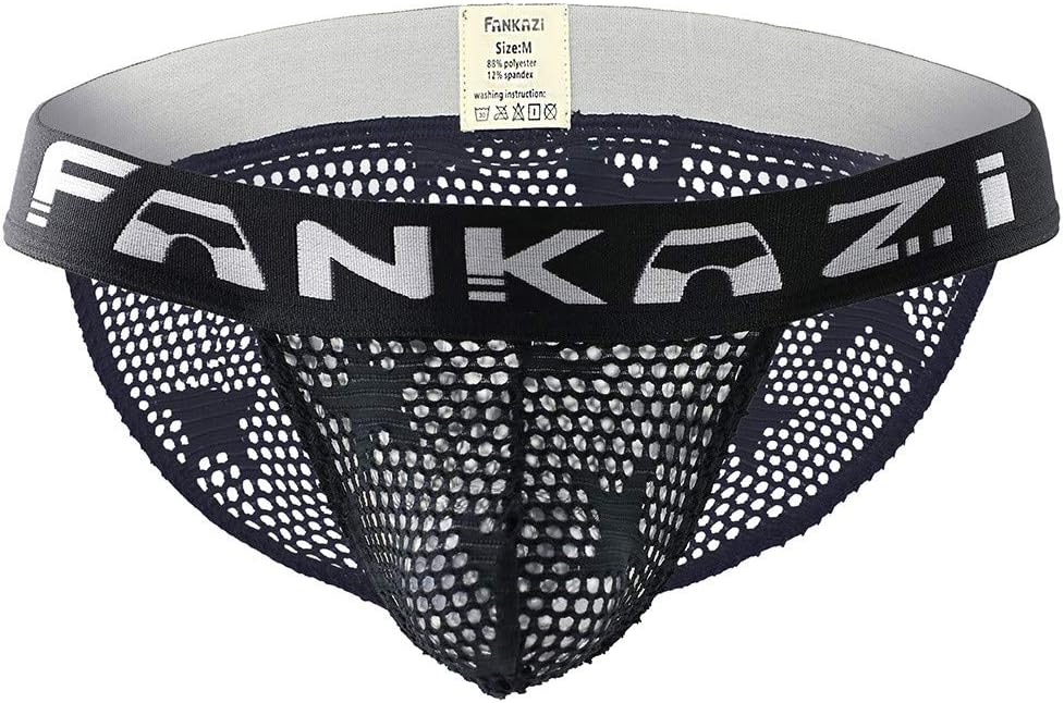 Dyuansm Mens Soft Mesh Bulge Pouch Briefs Underwear Bikini Thong Short Panties Hipster Underpants