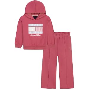 Tommy Hilfiger Girls' 2-Piece Fleece Set, Hoodie Sweatshirt with Jogger Sweatpants