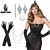 Roontin 1920s Vintage Accessories Set Gatsby Accessories for Women