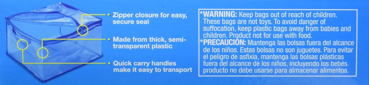 Ziploc Storage Bags for Clothes, Flexible Totes for Easy and Convenient Storage, 1 XL Bag, Pack of 4 (4 Total Bags): Health & Personal Care