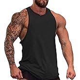 domirica Mens Cotton Tank Tops Breathable Summer Quick Dry Cool Fitness Muscle Basic Sleeveless Shirt