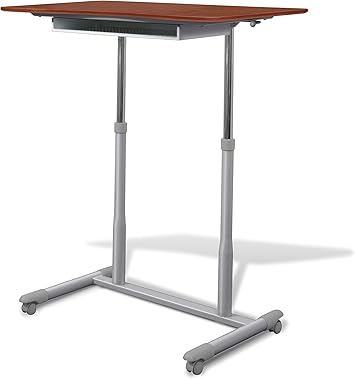 Amazon Com Unique Furniture Height Adjustable Sit Stand Desk With Cherry Top Furniture Decor
