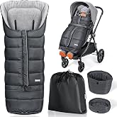 Orzbow Stroller Bunting Bag with Extended Footmuff, Weather-Proof, Warm | Ultra-Plush Blanket Cover with Reflective Strips, Machine Washable, Easily Attaches to Most Strollers, Baby Winter Essentials