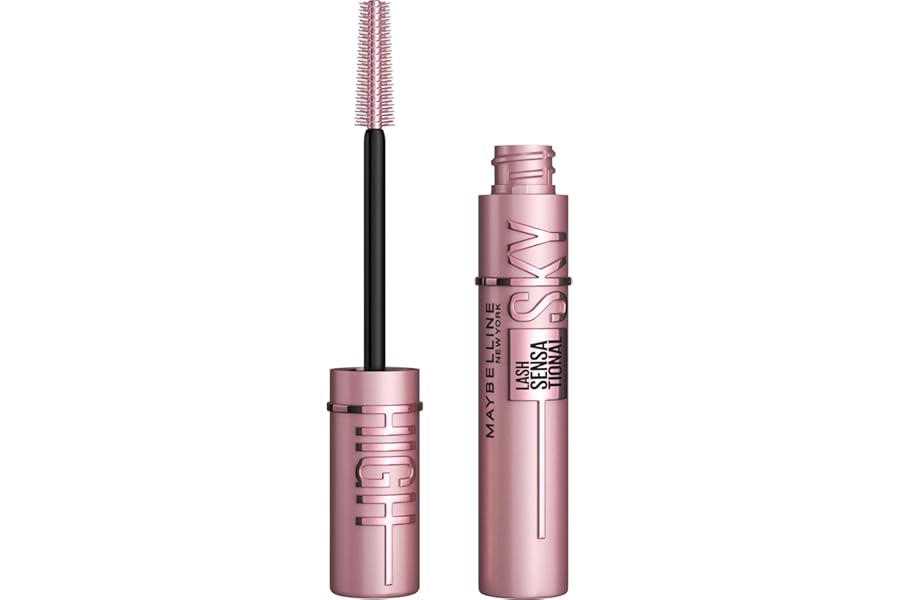 Maybelline Lash Sensational Sky High Washable Mascara Makeup, Volumizing, Lengthening, Defining, Curling, Multiplying, Buildable Formula, Blackest Black, 1 Count