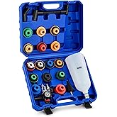 Orion Motor Tech 23pc Oil Funnel Set, 2.1L Oil Filler Funnel Kit for Engine Oil Change with 15 Adapters Funnel Necks & Angled