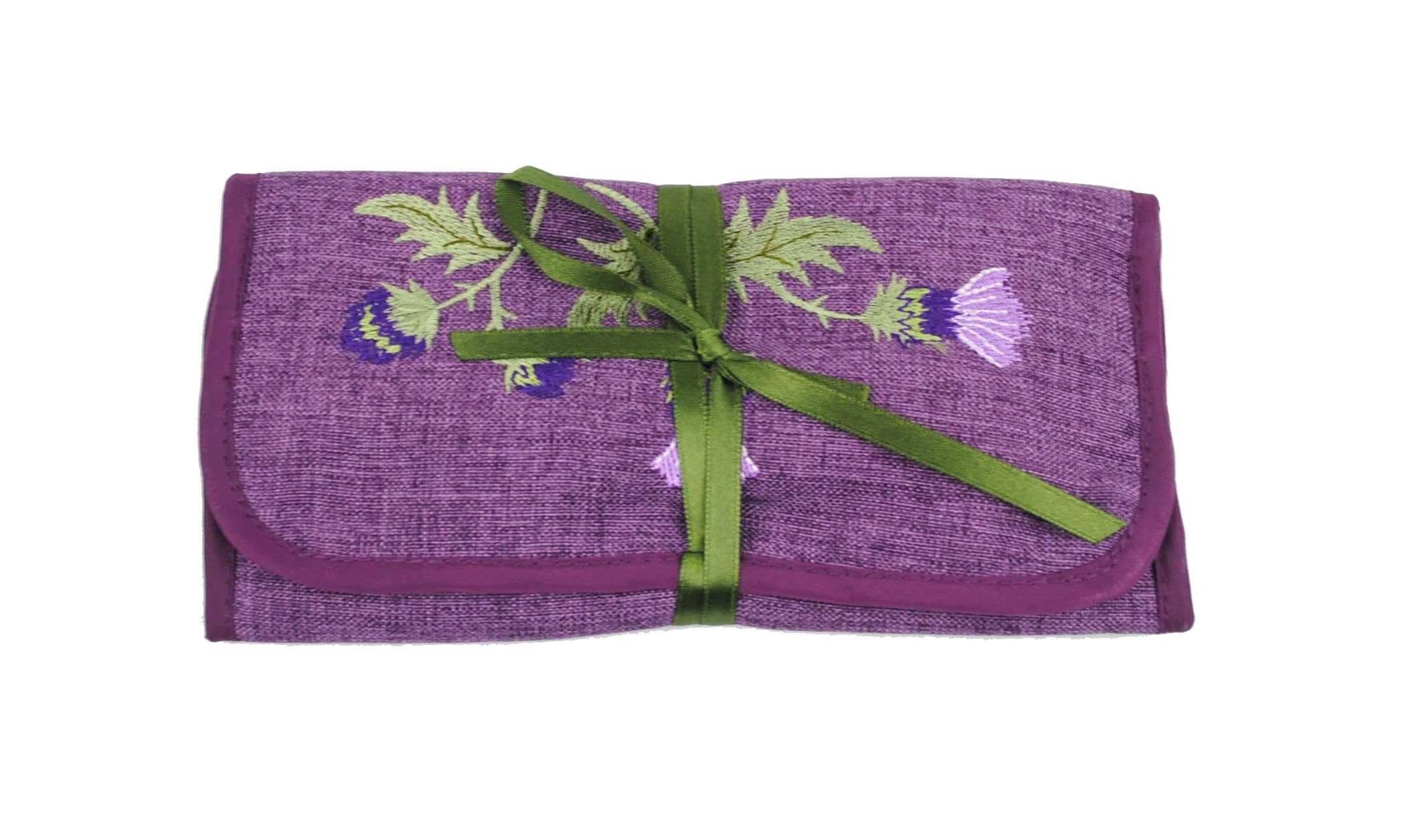 Justina Claire Jewellery Roll in a Glencoe Thistle Design.