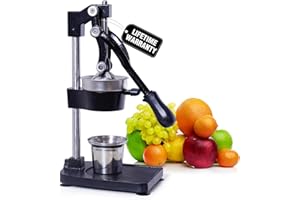 Manual Cast Iron Citrus Juicer,Commercial Hand Press,Heavy Duty Countertop Squeezer for Fresh Orange Lemon Juice,Easy to Use 