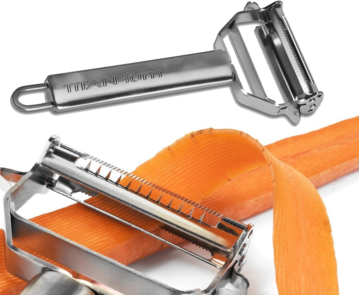 Best Julienne Vegetable Peeler Set Peels Potato Pineapple Carrot Apple Stainless Steel Paleo Kitchen Tool and Better Than Titan or Rotato Squash and More Julianne Juliene Julliene Jullienne