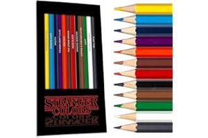 Pun Labs Stranger Colors Colored Pencils - 12 Stranger-Inspired Parody Pencil set with Clever Foil-Stamped Names, Soft Core Colored Pencils for Drawing, Adult Coloring Books & Journals