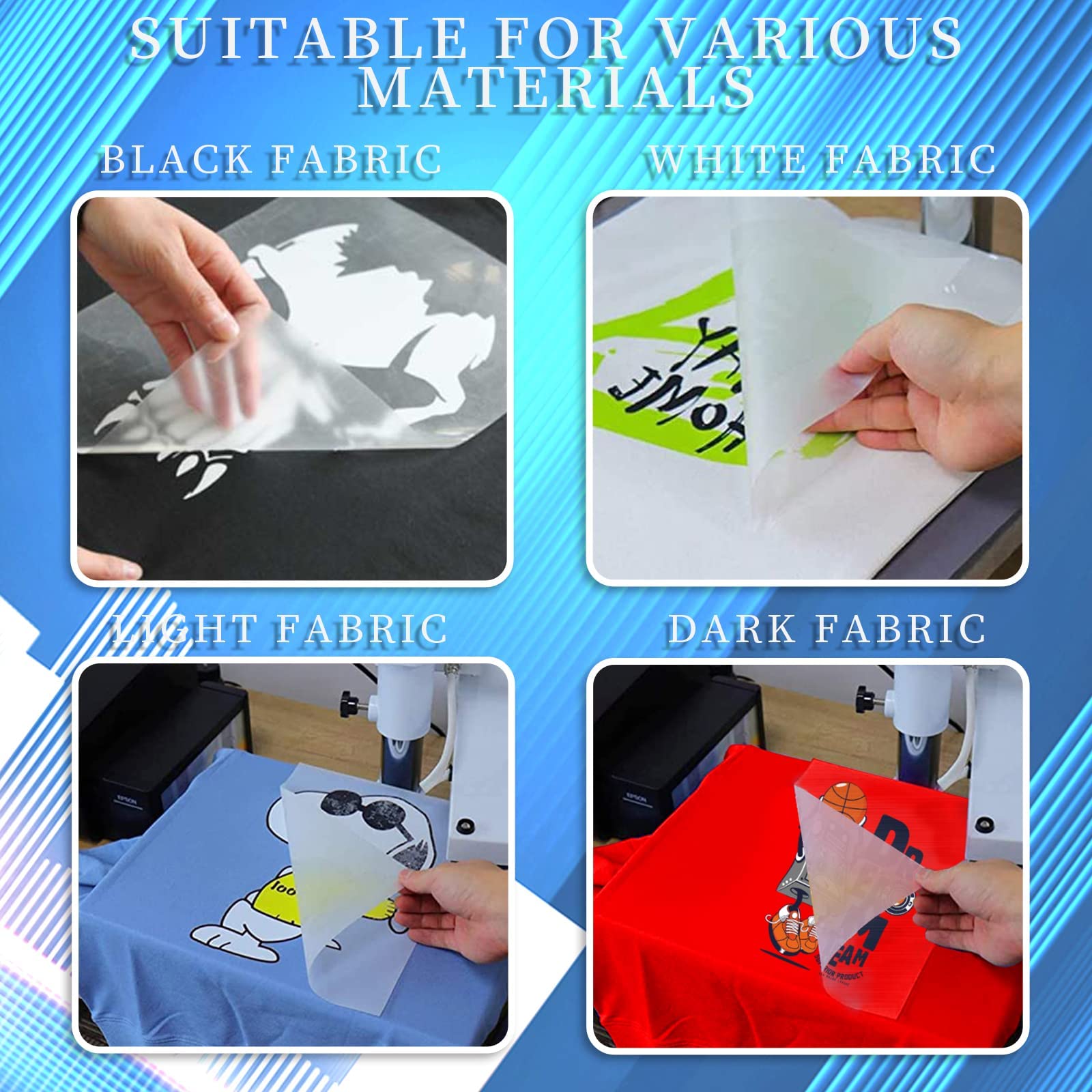 25 Sheets DTF Transfer Film Paper A4 Double Sided Thick Clear Pretreat ...