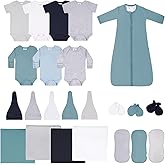littogoose Baby Layette Gift Set for Boys, 23 Piece Set, Newborn to 6 Months Baby Boy Clothes, Baby Sets for Newborn Essentials