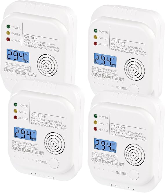 Visortech Carbon Dioxide Detector Carbon Monoxide Detector With Lcd Display Set Of 4 Mobile Carbon Monoxide Detector Amazon De Baumarkt