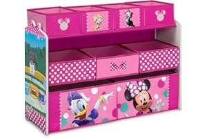 Delta Children Disney Minnie Mouse Deluxe 9 Bin Design and Store Toy Organizer, Greenguard Gold Certified