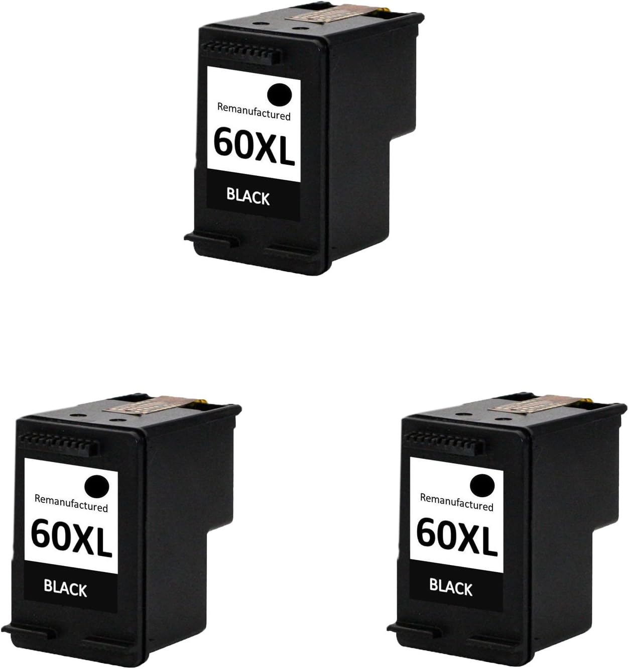 Remanufactured Ink Cartridge Replacement for HP 60xl CC641WN (3 Black 3 Pack)