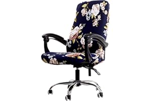 WOMACO Printed Office Chair Covers, Stretch Computer Universal Boss Modern Simplism Style High Back Chair Slipcover - Peony, Large