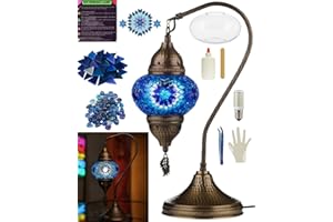 DEMMEX DIY Turkish Mosaic Lamp Making Kit – No Grout/Plaster Needed – Complete Mosaic Art & Craft Project Kit for Adults & Te