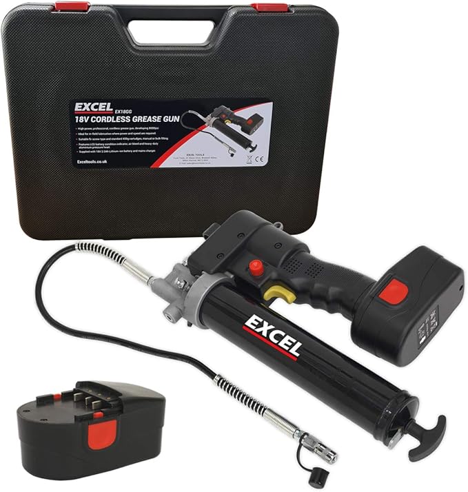 Excel 18V Cordless Grease Gun with 2 x 2.0Ah Battery EX18GG Amazon.co