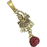 Generic Rudraksha Mahadev Bolenath Lord Shiva Trishul Pendant Necklace Without Chain.., Small