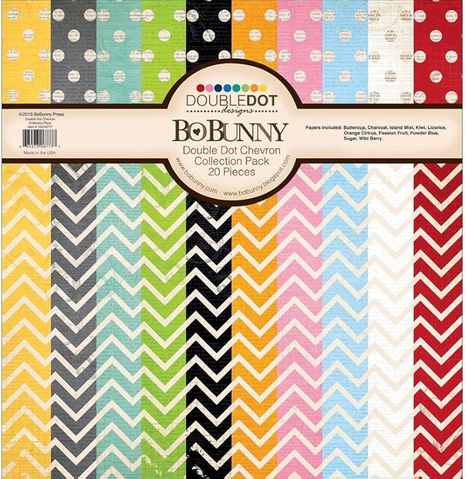 Bo Bunny Double Dot Cardstock Collection Pack x 12inch, MultiColour