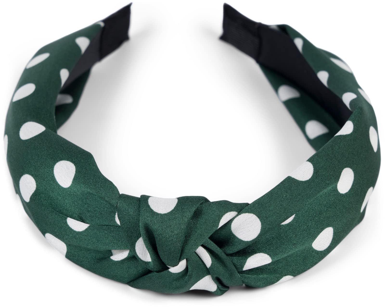 styleBREAKER retro-style hairband with polka dot pattern, hairband, headband, ladies, 04026015, Colour:Dark green-white