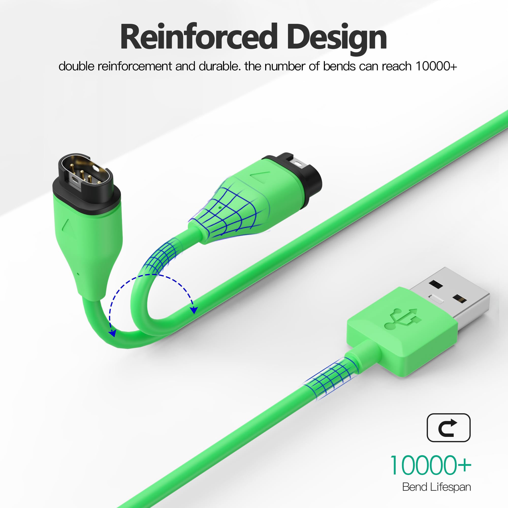 AWINNER Compatible with Garmin Watch Charger Cable (USB A -2 Pack)