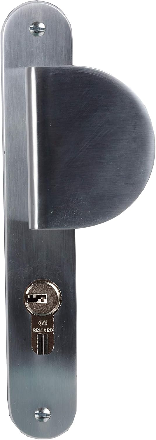 Bricard Sketching 9984051 Handle Set Zamak Kickstand + European Profile Spoiler (Without Cylinder) for Front Door Silver