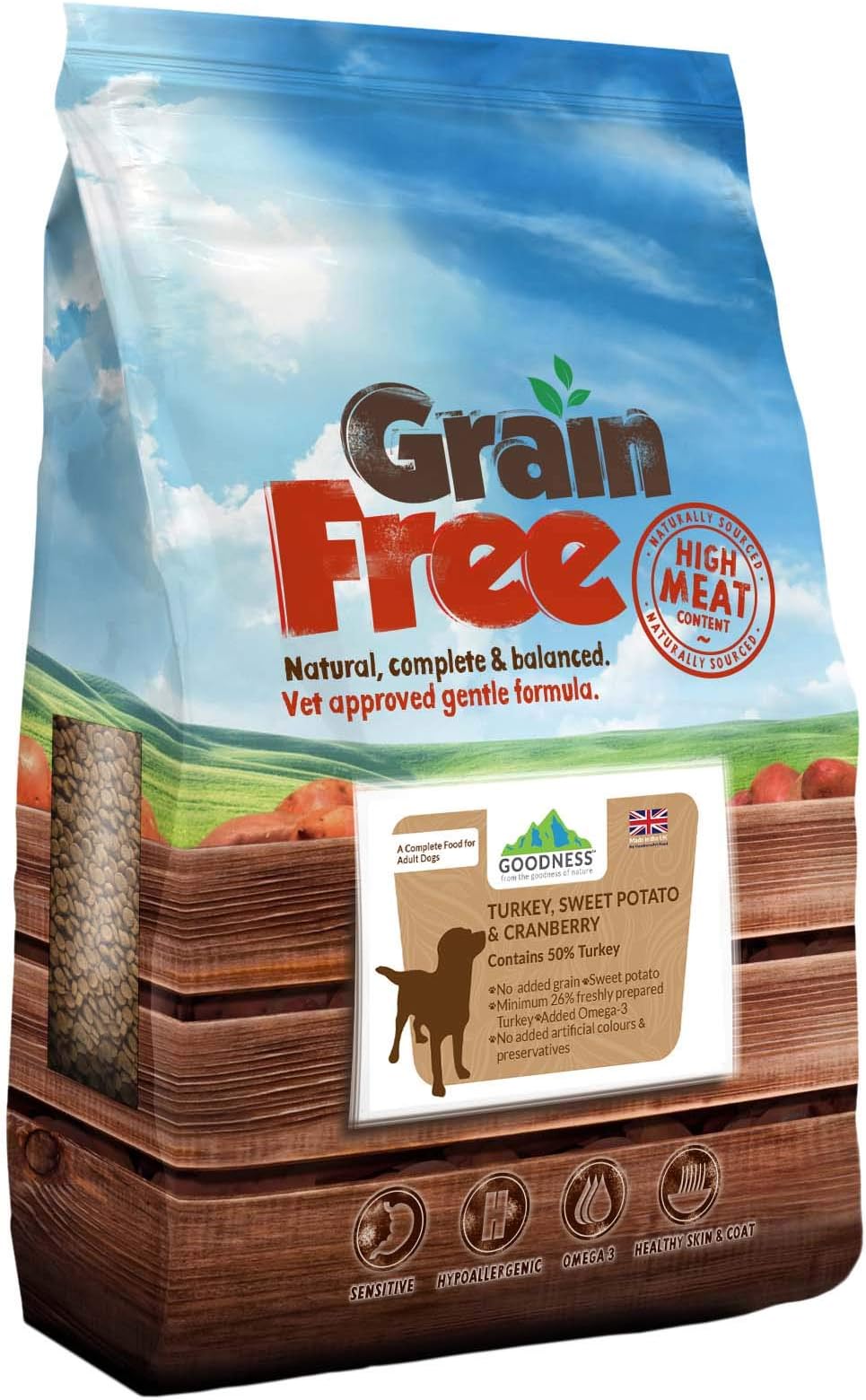 Goodness Turkey, Sweet Potato & Cranberry Grain Free Adult Dog Food - 12 kg