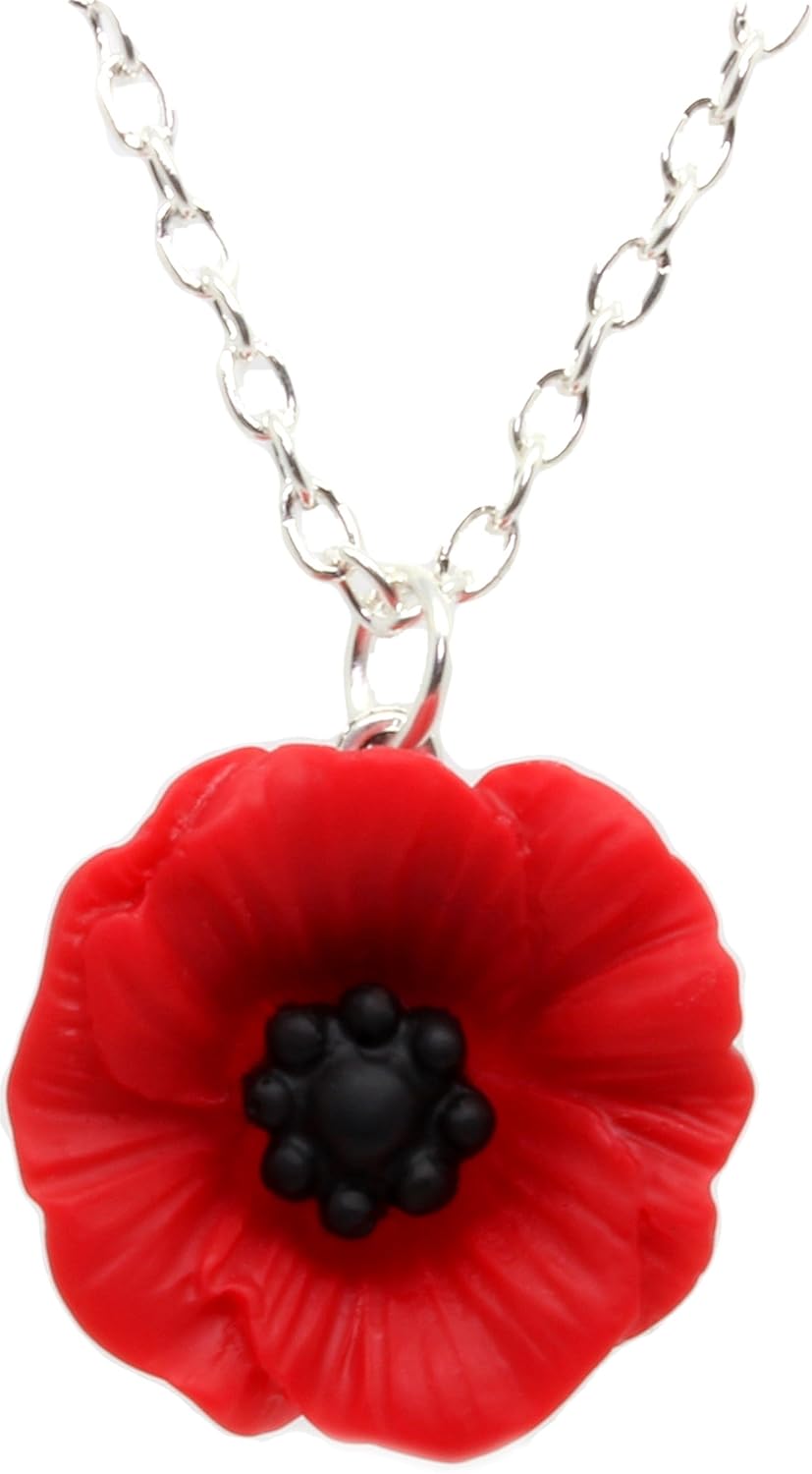 Bluebubble Poppy Days 22mm Large Poppy Necklace Box Amazon.co.uk Jewellery