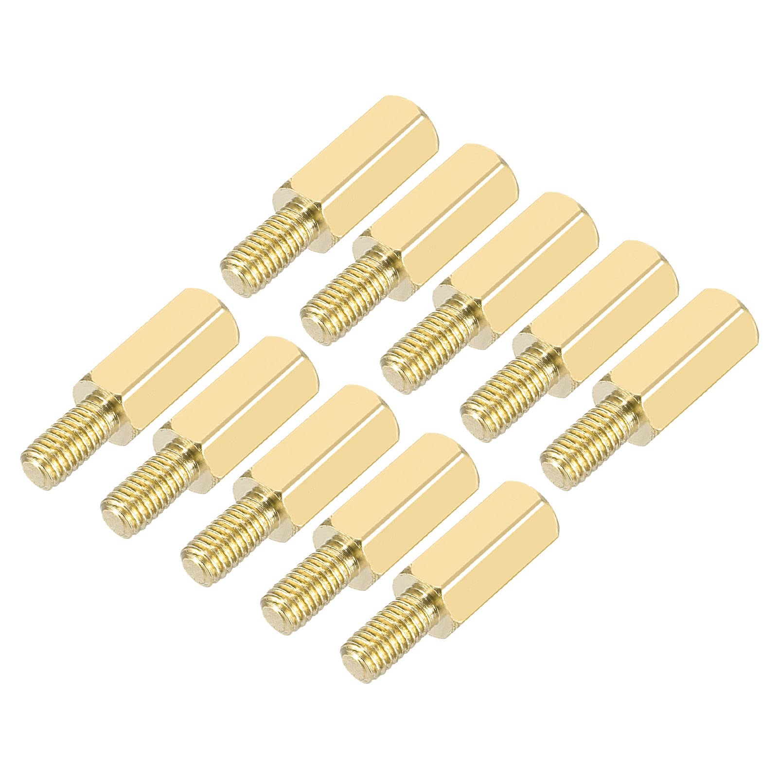 YOKIVE 100 Pcs Brass Hexagon Threaded Spacer, Hex Spacer with Female and Male Thread | Fixing The Motherboard, Great for Electronics Industries (M3 13+6mm)