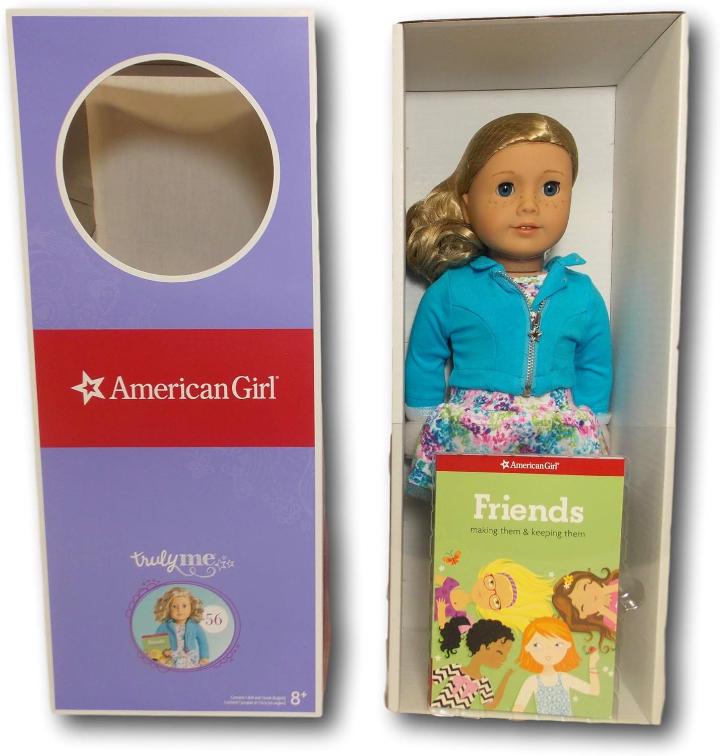american girl doll blonde hair blue eyes freckles