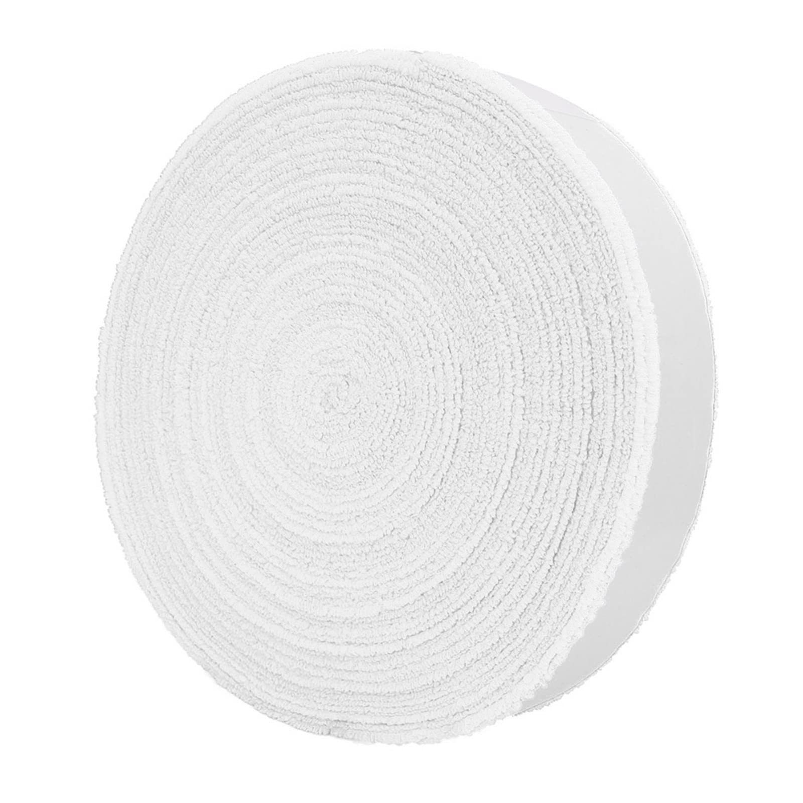 WALLFIRE 10M Badminton Tennis Racket Anti-skid Cotton Towel Grip Big Reel Towel Grip Roll Overgrip Sweatband Tape Absorbed Wraps (Color : White)